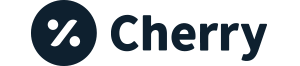 The image shows a logo with the text 'cherry' beneath it, indicating a brand name.