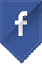 The image shows the logo of Facebook, which is a social networking platform, within a shield-like icon with a flat design style.